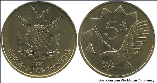 Namibia 5 Dollars 1993