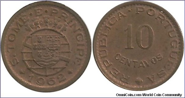 StTomePrincipe-Portuguese 10 Centavos 1962