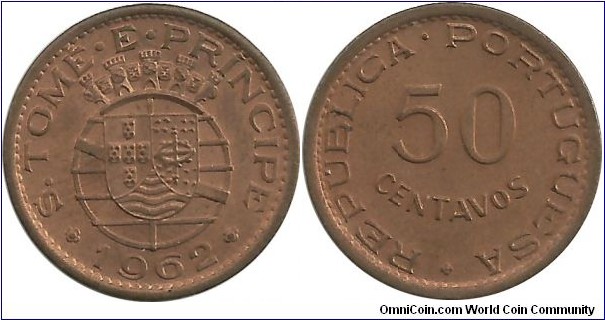 StTomePrincipe-Portuguese 50 Centavos 1962