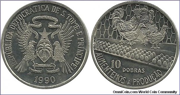 StTomePrincipe 10 Dobras 1990