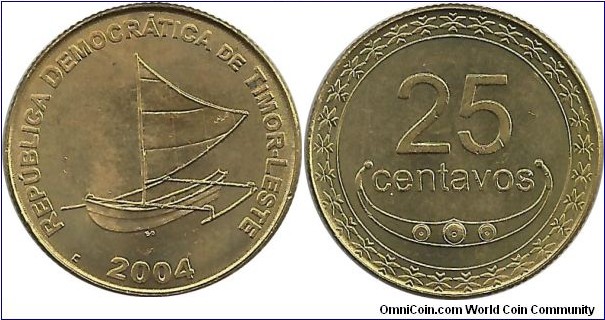 TimorLeste 25 Centavos 2004