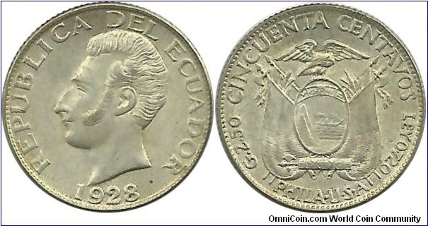 Ecuador 50 Centavos 1928