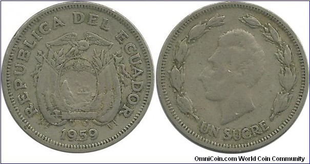 Ecuador 1 Sucre 1959