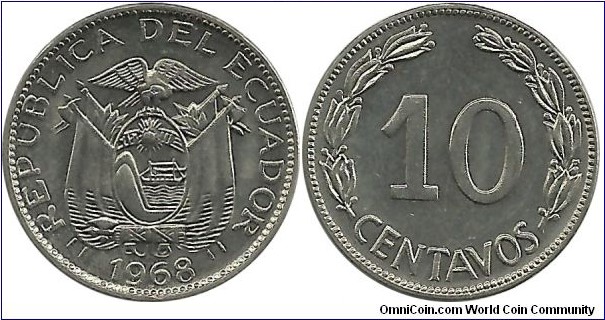 Ecuador 10 Centavos 1968