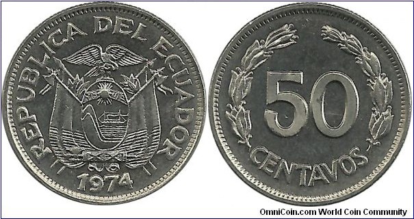 Ecuador 50 Centavos 1974