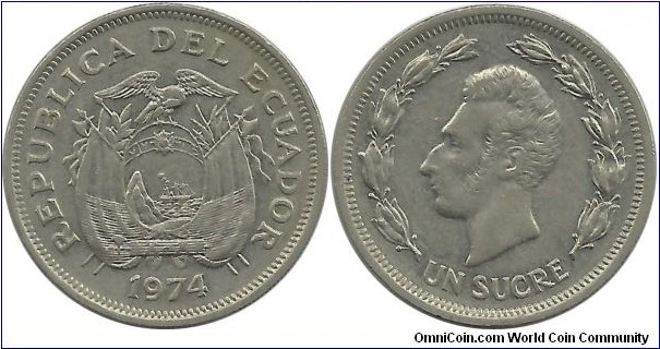 Ecuador 1 Sucre 1974