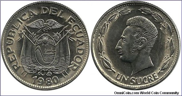 Ecuador 1 Sucre 1980