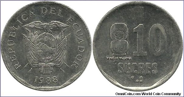 Ecuador 10 Sucres 1988