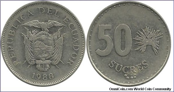 Ecuador 50 Sucres 1988