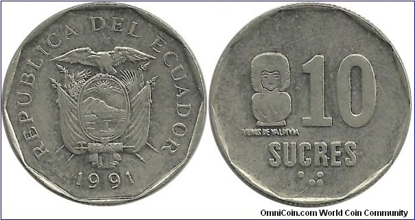 Ecuador 10 Sucres 1991