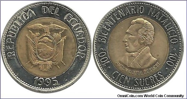 Ecuador 100 Sucres 1995