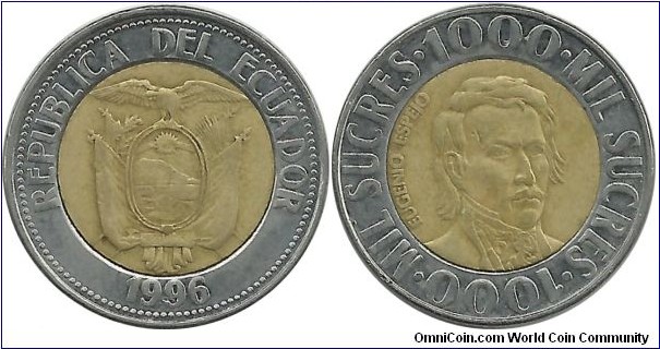 Ecuador 1000 Sucres 1996