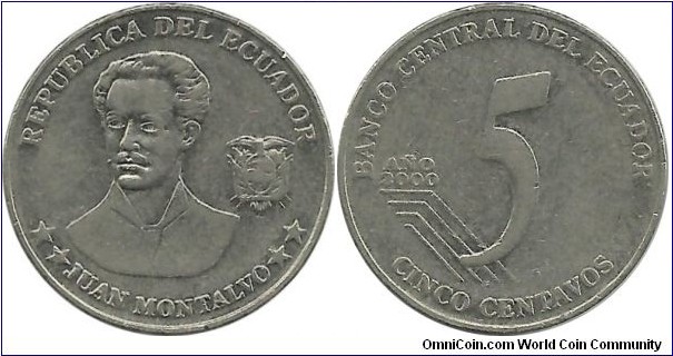Ecuador 5 Centavos 2000