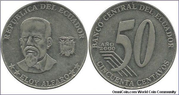 Ecuador 50 Centavos 2000