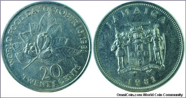 Jamaica20Cents-WorldFoodDay-km120-1981