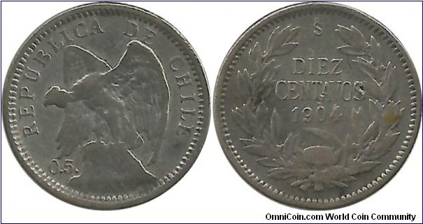 Chile 10 Centavos 1904