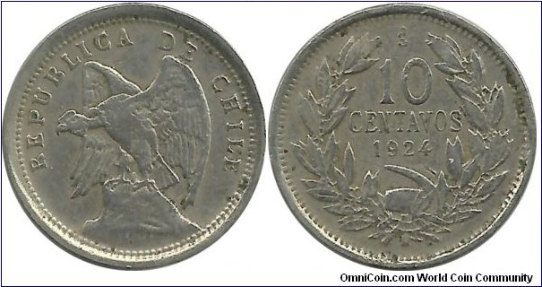 Chile 10 Centavos 1924