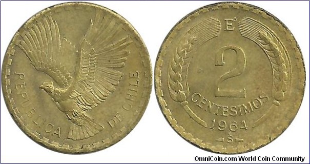 Chile 2 Centesimos 1964