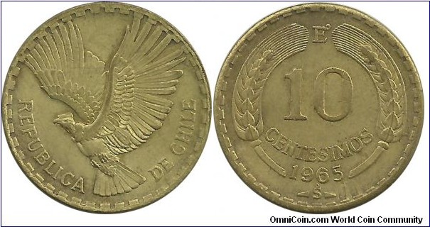 Chile 10 Centesimos 1965