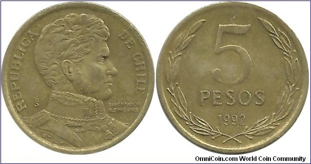 Chile 5 Pesos 1992