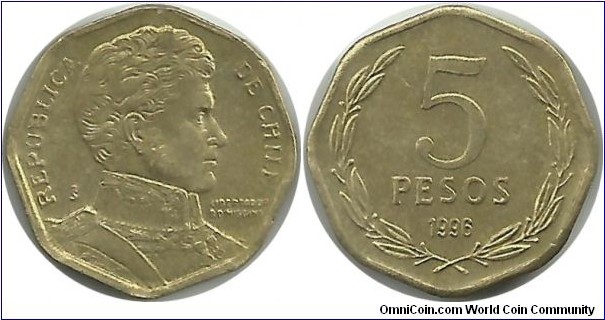 Chile 5 Pesos 1996