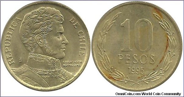 Chile 10 Pesos 1995
