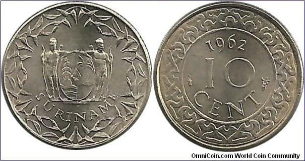 Surinam 10 Cent 1962