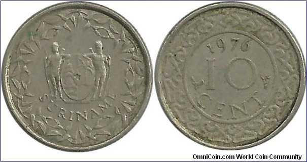 Surinam 10 Cent 1976