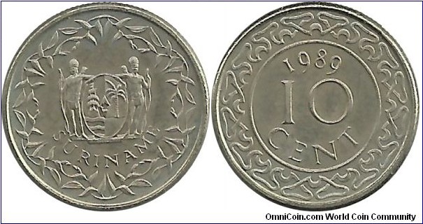 Surinam 10 Cent 1989