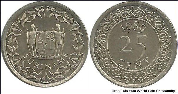 Surinam 25 Cent 1989