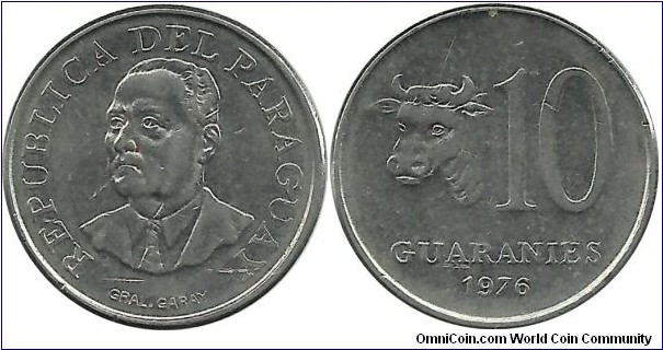 Paraguay 10 Guaranies 1976