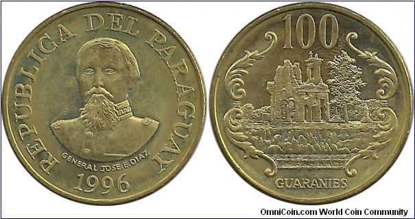 Paraguay 100 Guaranies 1996