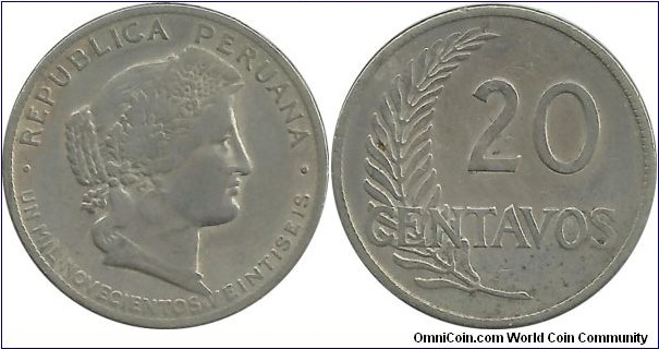 Peru 20 Centavos 1926