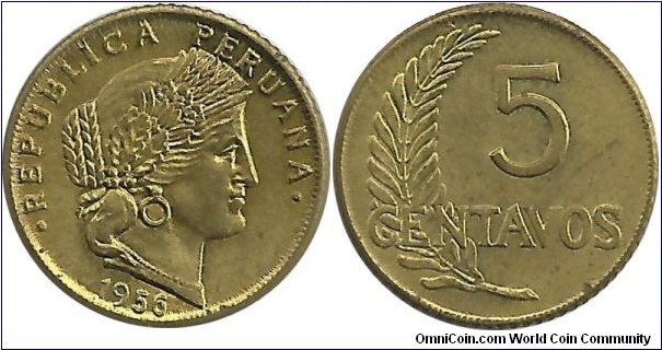 Peru 5 Centavos 1956