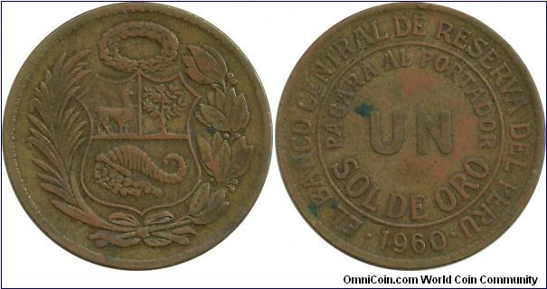 Peru 1 Sol de Oro 1960