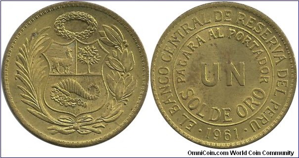 Peru 1 Sol de Oro 1961