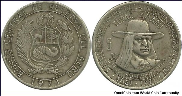 Peru 5 Soles de Oro 1971