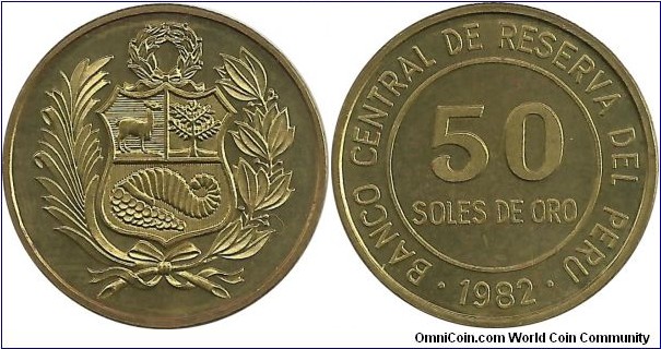 Peru 50 Soles de Oro 1982