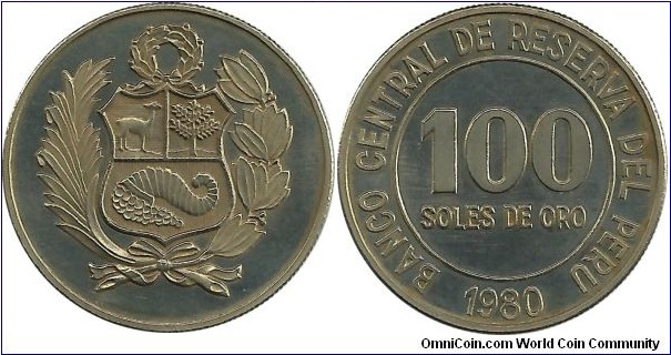 Peru 100 Soles de Oro 1980