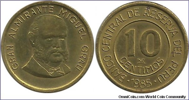 Peru 10 Centimos 1985