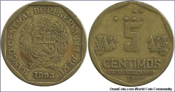 Peru 5 Centimos 1993