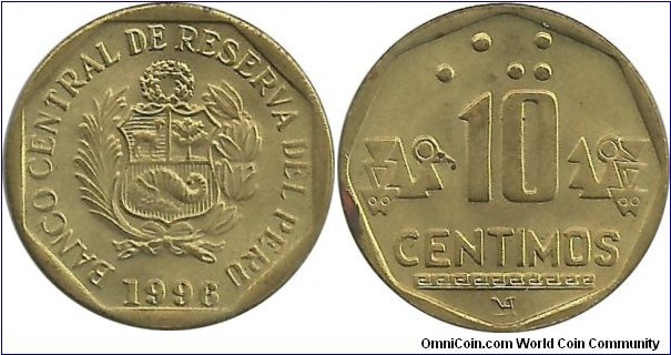 Peru 10 Centimos 1996