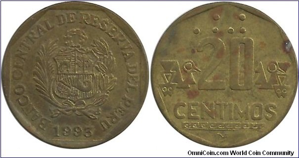 Peru 20 Centimos 1993