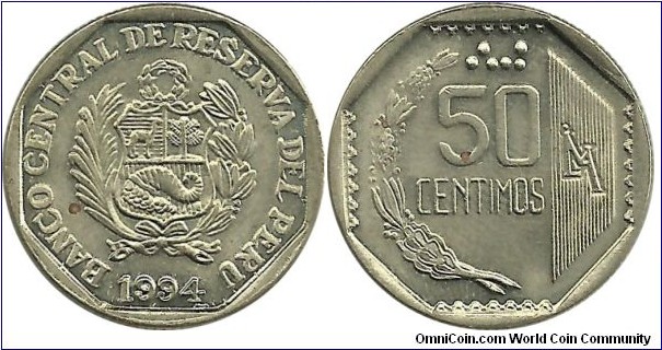 Peru 50 Centimos 1994