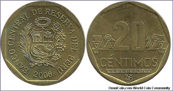 Peru 20 Centimos 2006