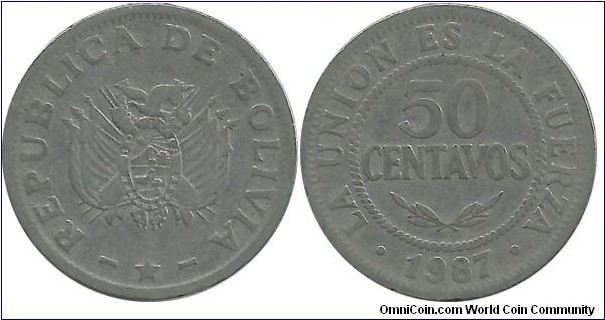 Bolivia 50 Centavos 1987
