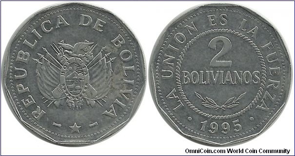 Bolivia 2 Bolivianos 1995