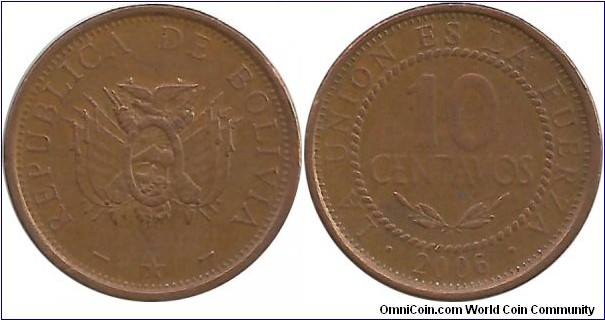 Bolivia 10 Centavos 2006