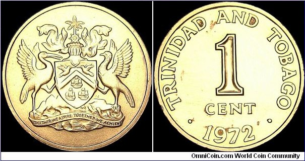 Trinidad and Tobago - 1 Cent - 1972 - Weight 1,95 gr - Bronze - Size 17,8 mm - Thickness 1,08 mm - Alignment Medal (0°) - Edge : Smooth - Mintage 16 500 000 - Reference KM# 1 (1966-73)