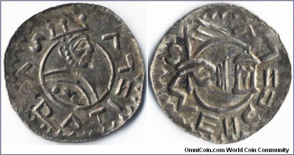 Bohemia
Vratislav II.
(1061 - 1092)
silver denar, minted after 1085,
wide crown type